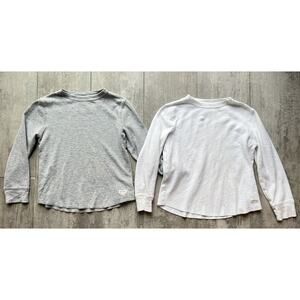 GAP KIDS Long Sleeve Texture Tee Set of 2 Casual Everyday Shirt Tops S 6-7